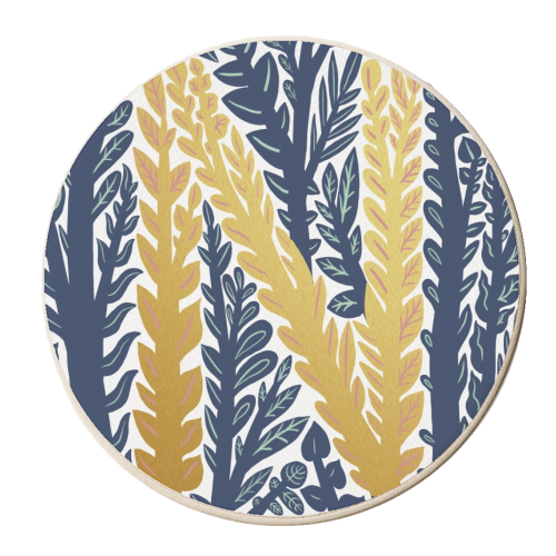 Botanical Metallic N Monogram - personalised beer coaster by Samantha Dolan
