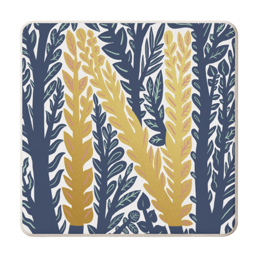 Botanical Metallic N Monogram - personalised beer coaster by Samantha Dolan