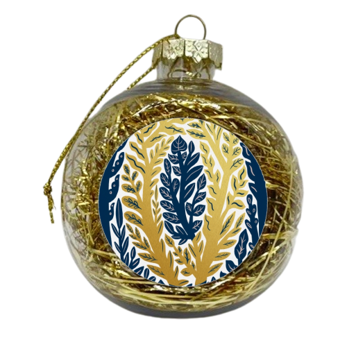 Botanical Metallic O Monogram - xmas bauble by Samantha Dolan