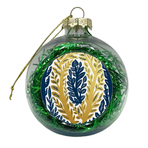 Botanical Metallic O Monogram - xmas bauble by Samantha Dolan