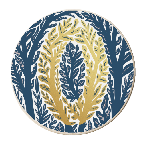 Botanical Metallic O Monogram - personalised beer coaster by Samantha Dolan