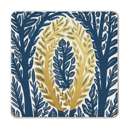 Botanical Metallic O Monogram - personalised beer coaster by Samantha Dolan