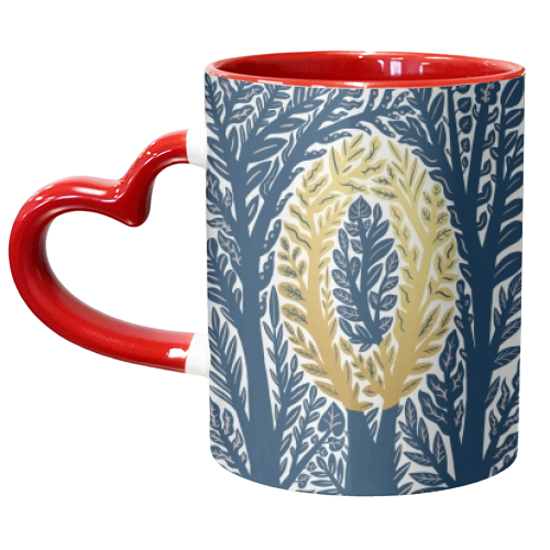 Botanical Metallic O Monogram - unique mug by Samantha Dolan