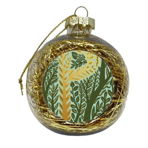 Botanical Metallic P Monogram - xmas bauble by Samantha Dolan