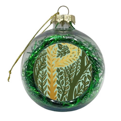Botanical Metallic P Monogram - xmas bauble by Samantha Dolan