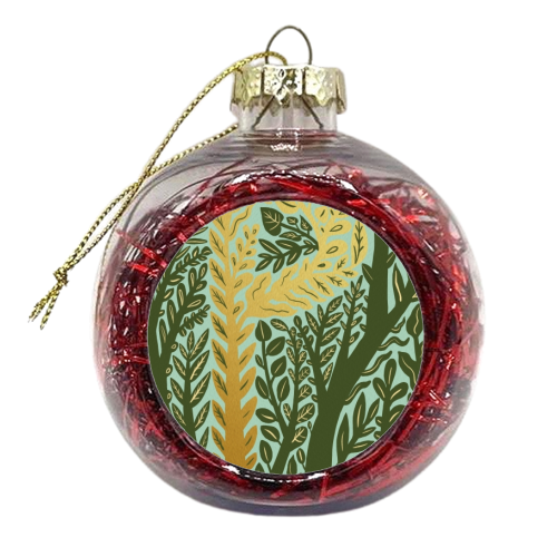 Botanical Metallic P Monogram - xmas bauble by Samantha Dolan