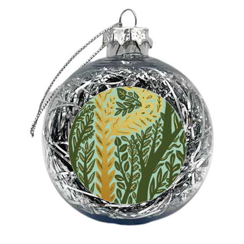 Botanical Metallic P Monogram - xmas bauble by Samantha Dolan