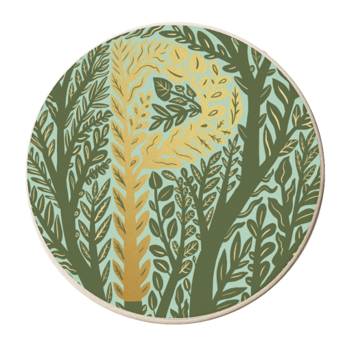 Botanical Metallic P Monogram - personalised beer coaster by Samantha Dolan