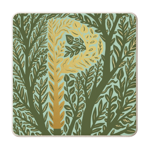 Botanical Metallic P Monogram - personalised beer coaster by Samantha Dolan