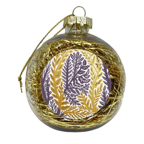Botanical Metallic Q Monogram - xmas bauble by Samantha Dolan