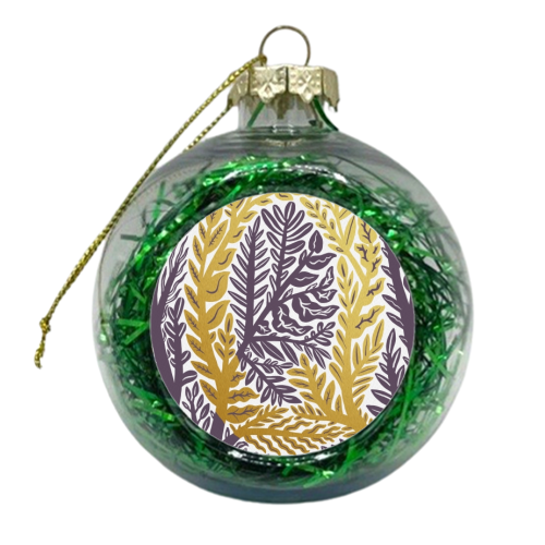 Botanical Metallic Q Monogram - xmas bauble by Samantha Dolan