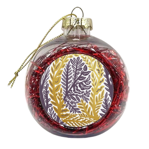 Botanical Metallic Q Monogram - xmas bauble by Samantha Dolan
