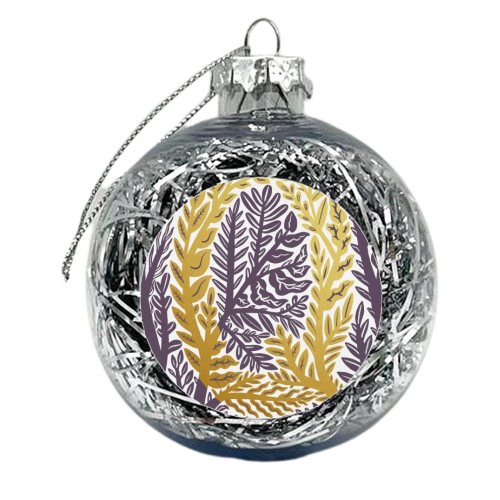 Botanical Metallic Q Monogram - xmas bauble by Samantha Dolan