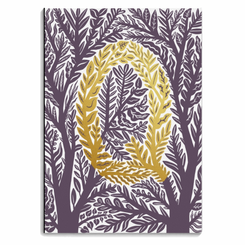Botanical Metallic Q Monogram - personalised A4, A5, A6 notebook by Samantha Dolan