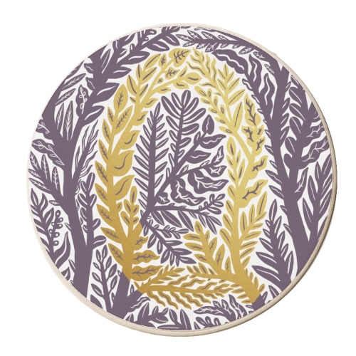 Botanical Metallic Q Monogram - personalised beer coaster by Samantha Dolan