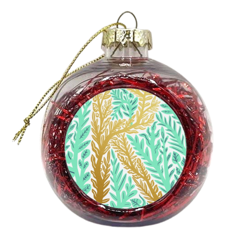 Botanical Metallic R Monogram - xmas bauble by Samantha Dolan
