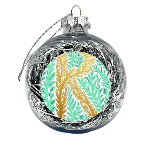 Botanical Metallic R Monogram - xmas bauble by Samantha Dolan