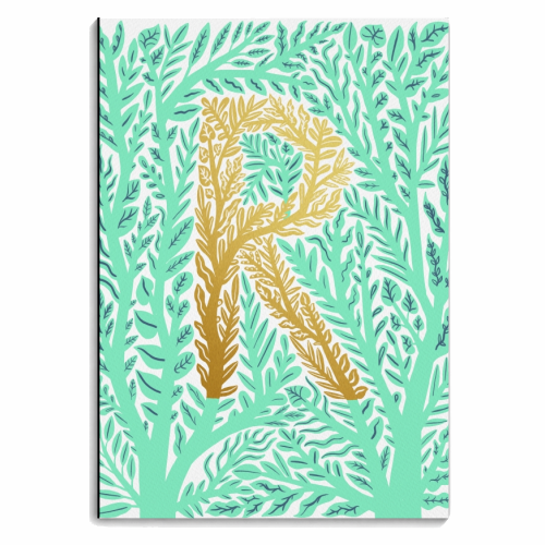 Botanical Metallic R Monogram - personalised A4, A5, A6 notebook by Samantha Dolan