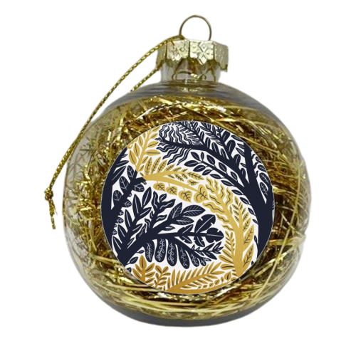 Botanical Metallic S Monogram - xmas bauble by Samantha Dolan