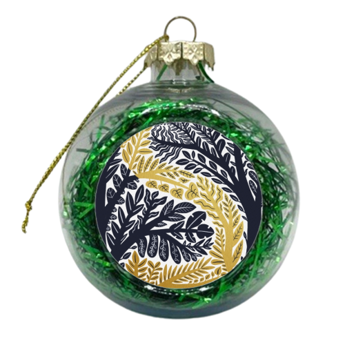 Botanical Metallic S Monogram - xmas bauble by Samantha Dolan