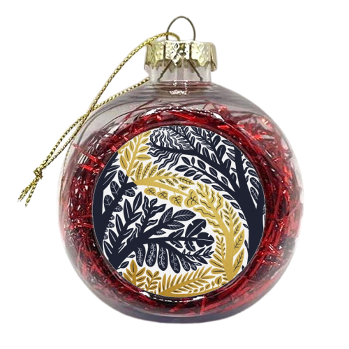 Botanical Metallic S Monogram - xmas bauble by Samantha Dolan