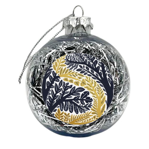 Botanical Metallic S Monogram - xmas bauble by Samantha Dolan