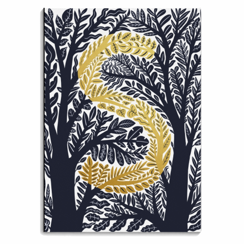 Botanical Metallic S Monogram - personalised A4, A5, A6 notebook by Samantha Dolan