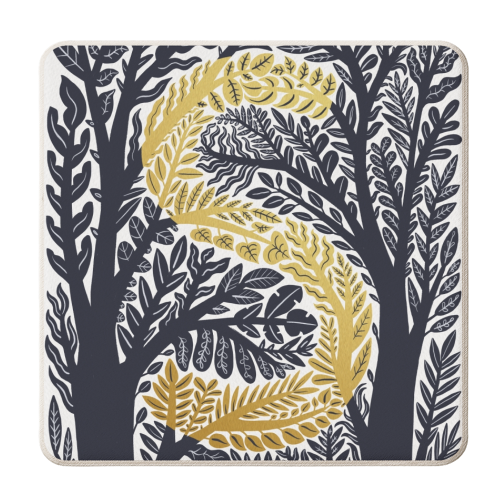 Botanical Metallic S Monogram - personalised beer coaster by Samantha Dolan