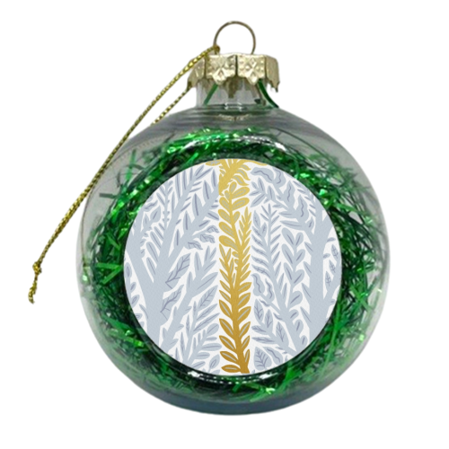Botanical Metallic T Monogram - xmas bauble by Samantha Dolan