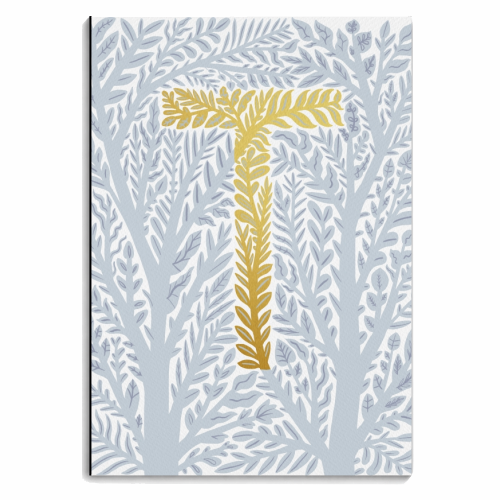 Botanical Metallic T Monogram - personalised A4, A5, A6 notebook by Samantha Dolan