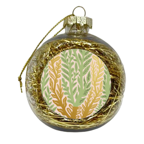 Botanical Metallic U Monogram - xmas bauble by Samantha Dolan