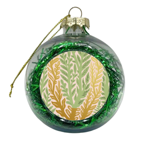 Botanical Metallic U Monogram - xmas bauble by Samantha Dolan