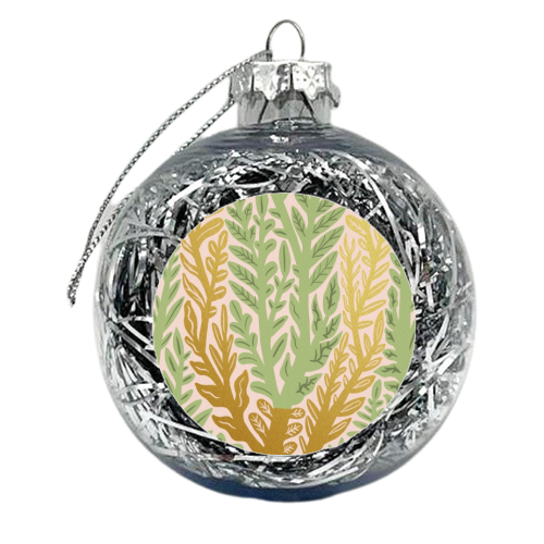 Botanical Metallic U Monogram - xmas bauble by Samantha Dolan