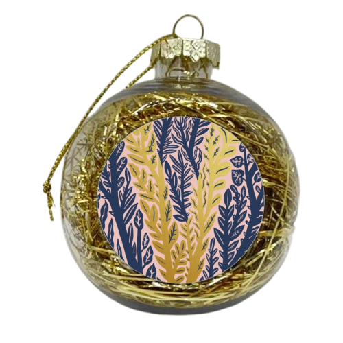 Botanical Metallic V Monogram - xmas bauble by Samantha Dolan