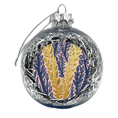 Botanical Metallic V Monogram - xmas bauble by Samantha Dolan