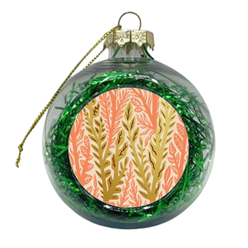Botanical Metallic W Monogram - xmas bauble by Samantha Dolan