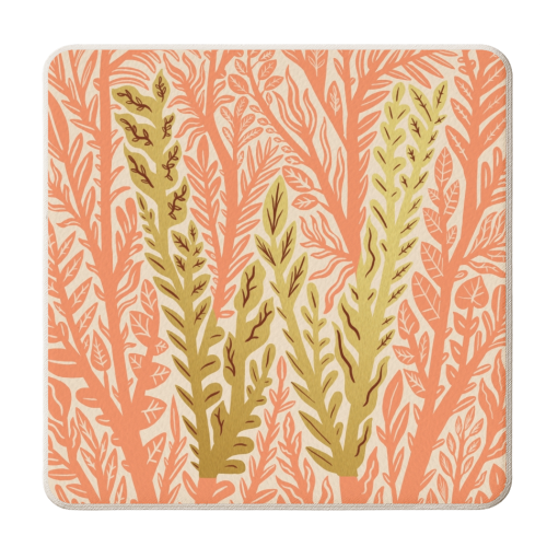 Botanical Metallic W Monogram - personalised beer coaster by Samantha Dolan