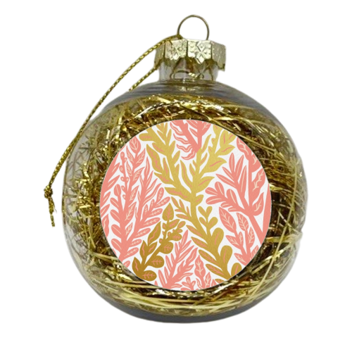 Botanical Metallic X Monogram - xmas bauble by Samantha Dolan