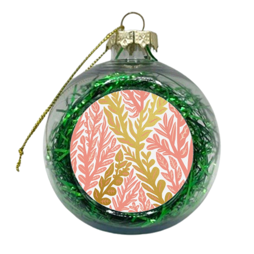 Botanical Metallic X Monogram - xmas bauble by Samantha Dolan