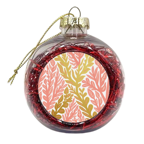 Botanical Metallic X Monogram - xmas bauble by Samantha Dolan