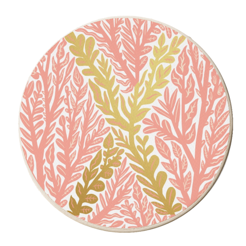 Botanical Metallic X Monogram - personalised beer coaster by Samantha Dolan