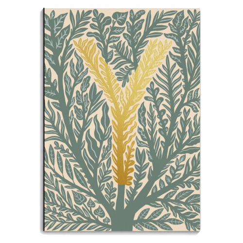 Botanical Metallic Y Monogram - personalised A4, A5, A6 notebook by Samantha Dolan