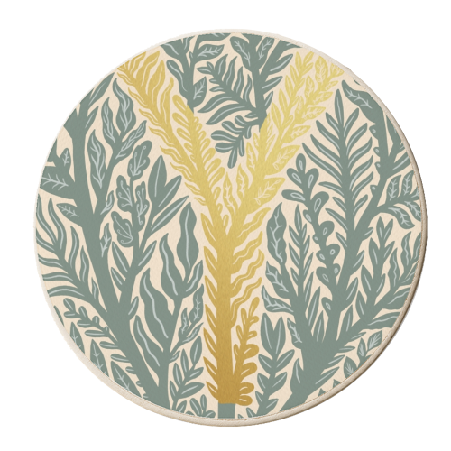 Botanical Metallic Y Monogram - personalised beer coaster by Samantha Dolan