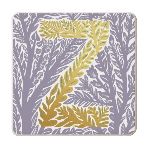Botanical Metallic Z Monogram - personalised beer coaster by Samantha Dolan
