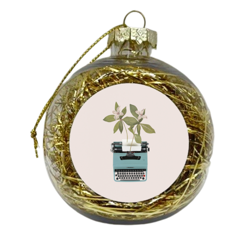 Botanical typewriter - xmas bauble by Frida Floral Studio
