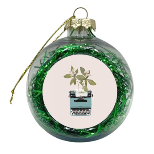 Botanical typewriter - xmas bauble by Frida Floral Studio