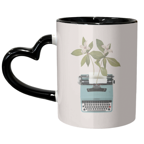 Botanical typewriter - unique mug by Frida Floral Studio