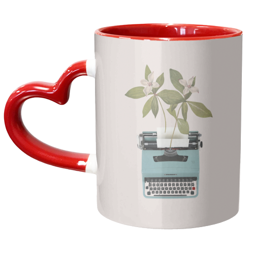 Botanical typewriter - unique mug by Frida Floral Studio