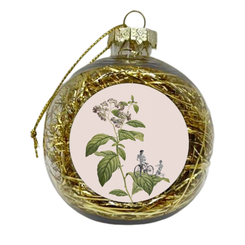 Botanical vintage cycling - xmas bauble by Frida Floral Studio