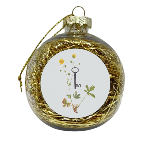 Botanical vintage key - xmas bauble by Frida Floral Studio